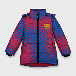 Куртка зимняя для девочки Fc barcelona барселона fc абстракция, цвет: 3D-красный