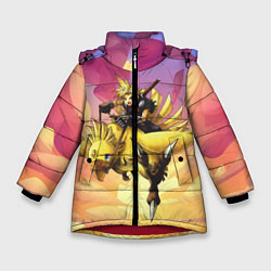 Куртка зимняя для девочки Клауд Страйф из Final Fantasy, цвет: 3D-красный