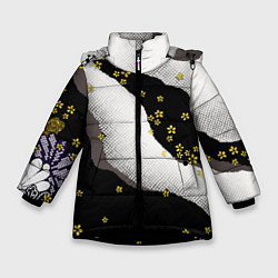 Куртка зимняя для девочки JAPAN PATTERN, цвет: 3D-черный