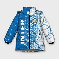 Куртка зимняя для девочки Inter соты, цвет: 3D-светло-серый