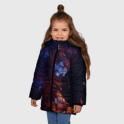 Куртка зимняя для девочки Синие и Красные Коралловые Рифы, цвет: 3D-светло-серый — фото 2