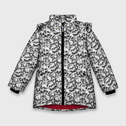 Куртка зимняя для девочки ПАТТЕРН С ЧЕРЕПАМИ, цвет: 3D-красный