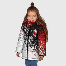 Куртка зимняя для девочки Ac milan краска, цвет: 3D-красный — фото 2