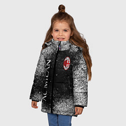 Куртка зимняя для девочки Фк милан football, цвет: 3D-красный — фото 2
