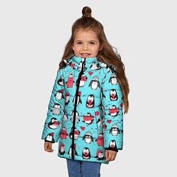 Куртка зимняя для девочки PENGUINS ON THE POSITIVE, цвет: 3D-черный — фото 2