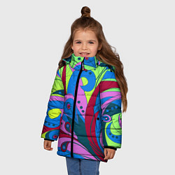 Куртка зимняя для девочки Хвост жар-птицы, цвет: 3D-светло-серый — фото 2