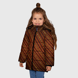 Куртка зимняя для девочки Карбон и золото, цвет: 3D-черный — фото 2