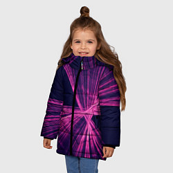 Куртка зимняя для девочки Неоновое множество лучей - Розовый, цвет: 3D-черный — фото 2