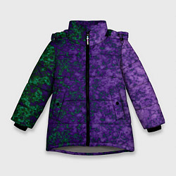 Зимняя куртка для девочки Marble texture purple green color