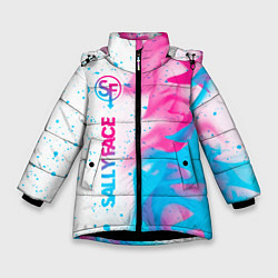 Куртка зимняя для девочки Sally Face Neon Gradient, цвет: 3D-черный