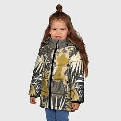 Куртка зимняя для девочки Жирафы в тропиках, цвет: 3D-светло-серый — фото 2