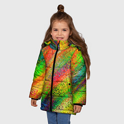 Куртка зимняя для девочки Rainbow inclusions, цвет: 3D-светло-серый — фото 2