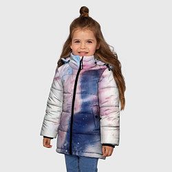 Куртка зимняя для девочки Абстрактные краски и силуэт - Белый, цвет: 3D-светло-серый — фото 2