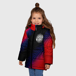 Куртка зимняя для девочки Chrysler красный карбон, цвет: 3D-черный — фото 2