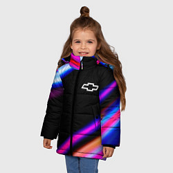 Куртка зимняя для девочки Chevrolet speed lights, цвет: 3D-черный — фото 2
