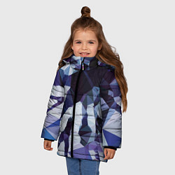 Куртка зимняя для девочки Лоу Поли Полигоны, цвет: 3D-светло-серый — фото 2