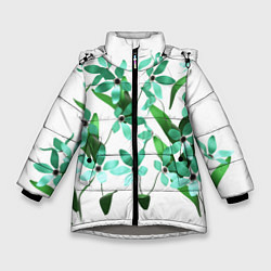 Куртка зимняя для девочки Flowers green light, цвет: 3D-светло-серый