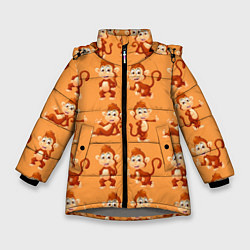 Куртка зимняя для девочки Funny monkeys, цвет: 3D-светло-серый