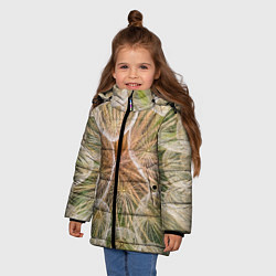 Куртка зимняя для девочки Абстрактное множество лепестков - Светло-жёлтый, цвет: 3D-светло-серый — фото 2