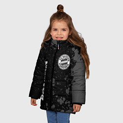 Куртка зимняя для девочки Bayern sport на темном фоне: символ и надпись верт, цвет: 3D-черный — фото 2