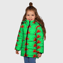 Куртка зимняя для девочки Blooming red poppies, цвет: 3D-красный — фото 2