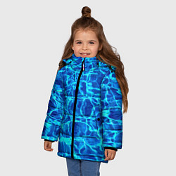 Куртка зимняя для девочки Текстура поверхности воды, цвет: 3D-светло-серый — фото 2