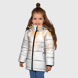 Куртка зимняя для девочки Однотонный белый и желто-серый геометрический, цвет: 3D-красный — фото 2