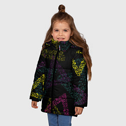Куртка зимняя для девочки Кружки в треугольниках, цвет: 3D-светло-серый — фото 2