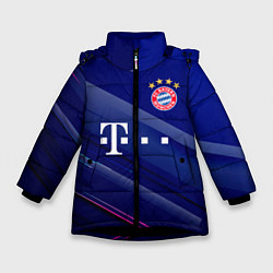 Куртка зимняя для девочки Bayern munchen Абстракция, цвет: 3D-черный