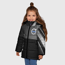 Куртка зимняя для девочки Volvo Абстракция, цвет: 3D-светло-серый — фото 2