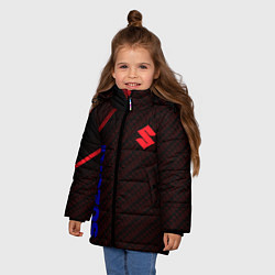 Куртка зимняя для девочки Suzuki Абстракция, цвет: 3D-черный — фото 2