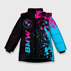 Зимняя куртка для девочки BMW - neon gradient: по-вертикали