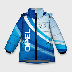 Куртка зимняя для девочки Opel абстракция, цвет: 3D-светло-серый