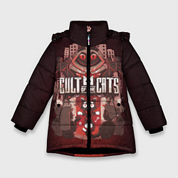 Куртка зимняя для девочки Dark Cult Of The Cats, цвет: 3D-черный