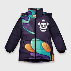 Куртка зимняя для девочки FNAF graffity splash, цвет: 3D-черный