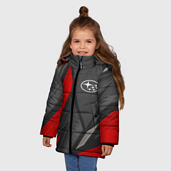 Куртка зимняя для девочки Subaru sports racing, цвет: 3D-черный — фото 2