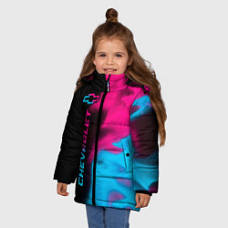 Куртка зимняя для девочки Chevrolet - neon gradient: по-вертикали, цвет: 3D-черный — фото 2