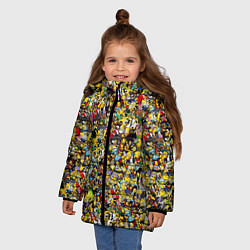 Куртка зимняя для девочки Симпсоны все Герои, цвет: 3D-черный — фото 2