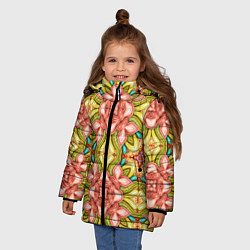 Куртка зимняя для девочки Объемный калейдоскоп с узорами, цвет: 3D-красный — фото 2