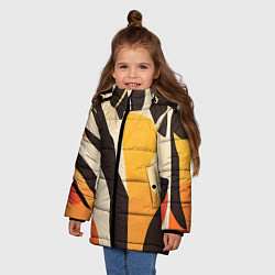 Куртка зимняя для девочки Сафари узоры, цвет: 3D-черный — фото 2