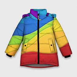 Куртка зимняя для девочки Семь цветов радуги, цвет: 3D-светло-серый