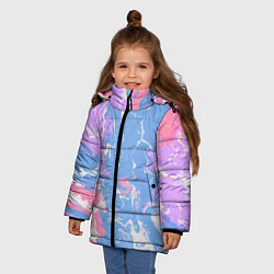 Куртка зимняя для девочки Цветная размытость, цвет: 3D-светло-серый — фото 2