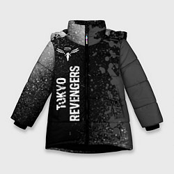 Куртка зимняя для девочки Tokyo Revengers glitch на темном фоне: по-вертикал, цвет: 3D-черный