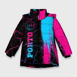 Зимняя куртка для девочки Porto - neon gradient: по-вертикали