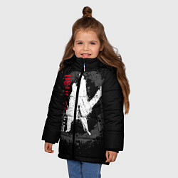 Куртка зимняя для девочки Jiu jitsu splashes, цвет: 3D-черный — фото 2