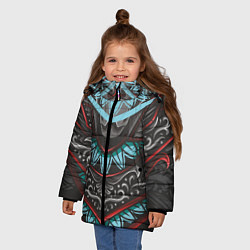 Куртка зимняя для девочки Узорчатые узоры, цвет: 3D-светло-серый — фото 2