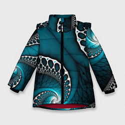 Куртка зимняя для девочки Странная абстрактная картинка, цвет: 3D-красный