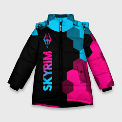 Зимняя куртка для девочки Skyrim - neon gradient: по-вертикали