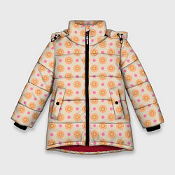 Куртка зимняя для девочки Цветочки пастельного цвета, цвет: 3D-красный