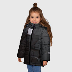 Куртка зимняя для девочки Треснутый асфальт, цвет: 3D-светло-серый — фото 2